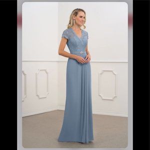 Azazie Dusty Blue Wedding Bridesmaid Dress Size 4 Brand New Never Worn
